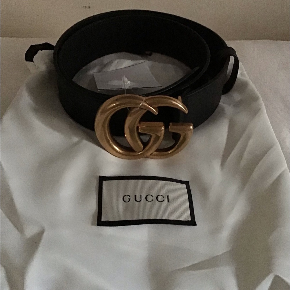 NWT, Gucci Belt Mormont Black Leather, size 75